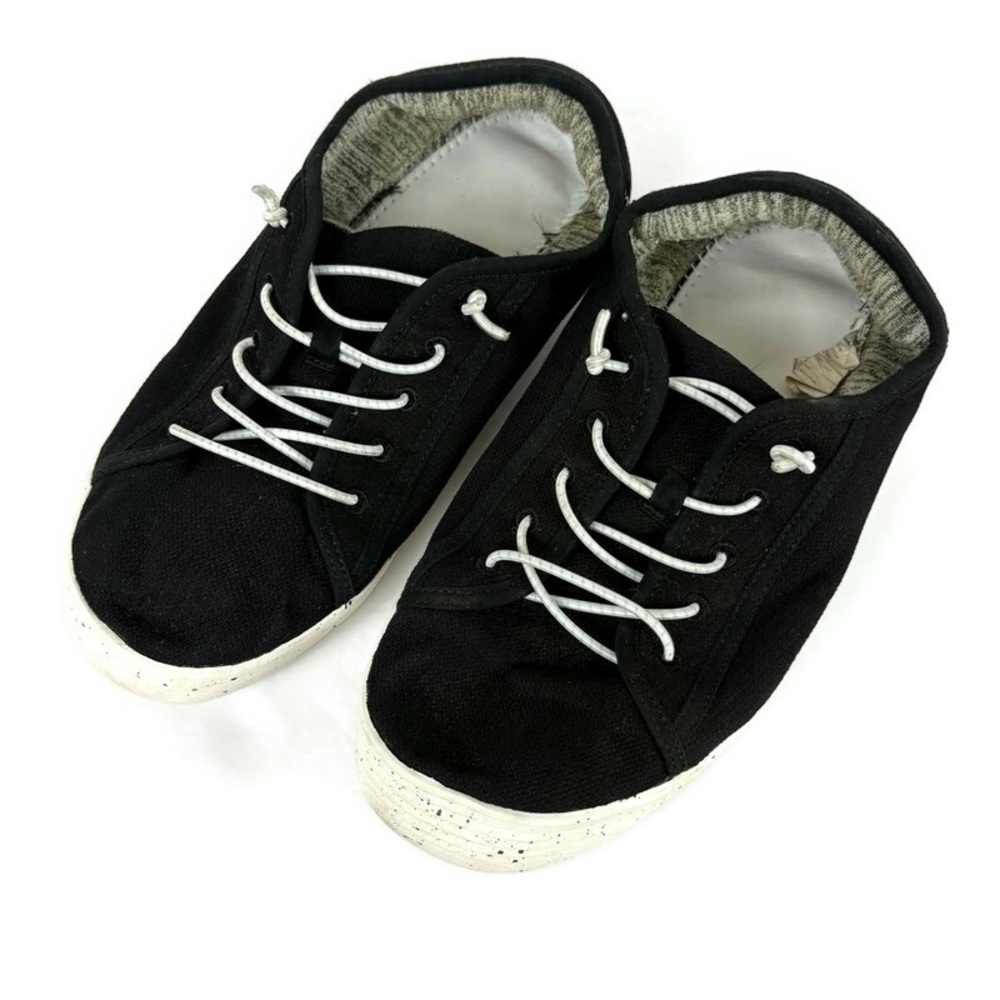 Hey Dude Men’s Cody Sport Mesh Canvas Slip on Shoes in Black/Speckled White